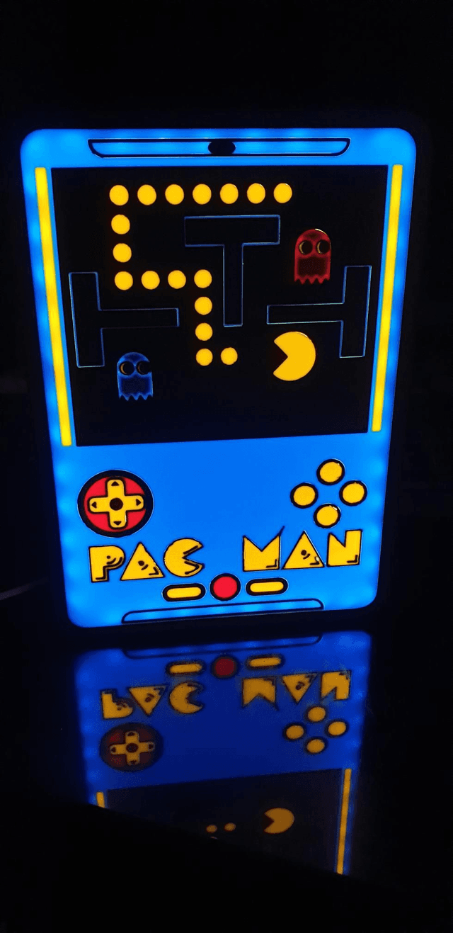 Lampe Pac-Man bleu