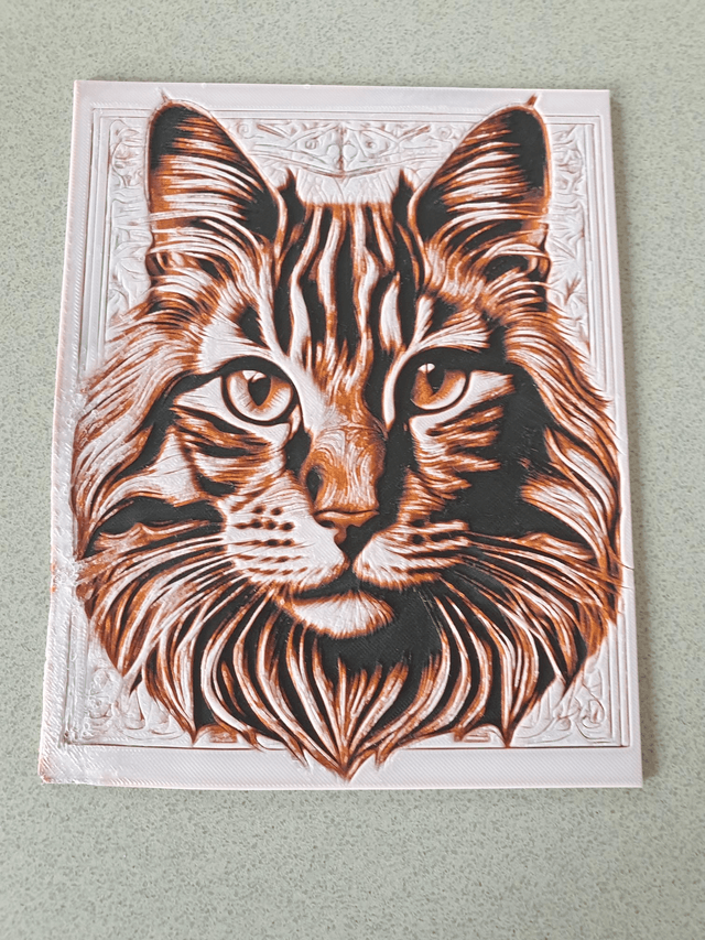 Plaque Deco Chat orange